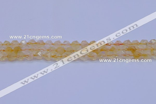 CCR311 15.5 inches 6mm faceted nuggets citrine gemstone beads