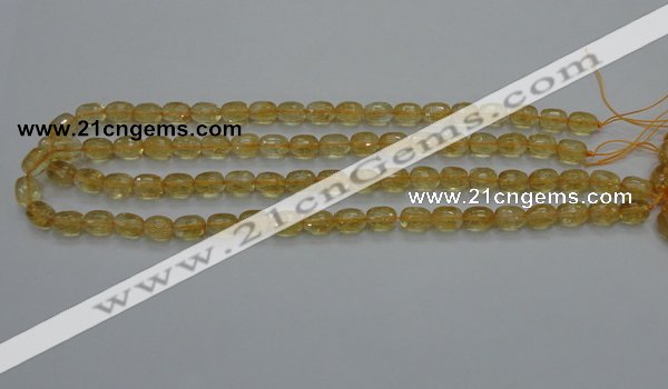 CCR33 15.5 inches 8*10mm faceted rice natural citrine gemstone beads