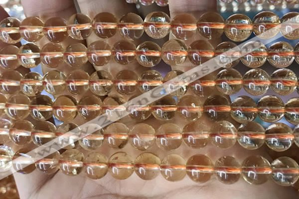CCR332 15.5 inches 8mm round natural citrine gemstone beads
