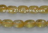 CCR34 15.5 inches 8*12mm faceted rice natural citrine gemstone beads