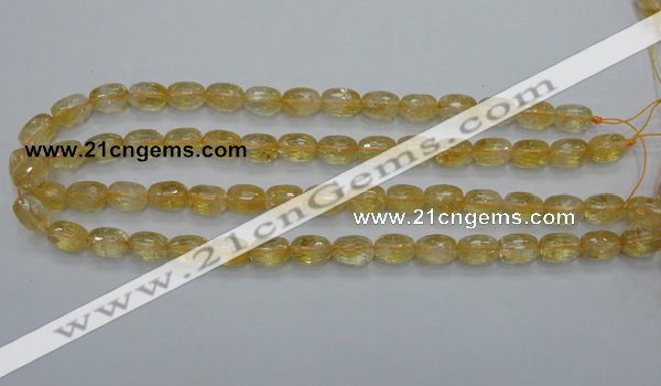 CCR34 15.5 inches 8*12mm faceted rice natural citrine gemstone beads