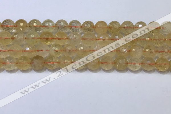 CCR342 15.5 inches 10mmm faceted round citrine beads wholesale