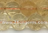 CCR348 15.5 inches 12mm round natural citrine beads wholesale