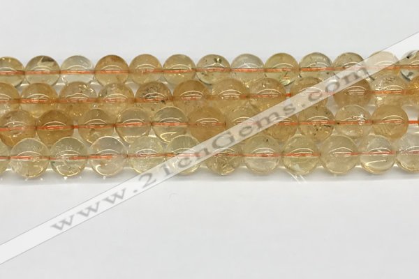 CCR348 15.5 inches 12mm round natural citrine beads wholesale