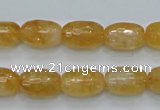 CCR35 15.5 inches 10*15mm faceted rice natural citrine gemstone beads