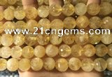 CCR358 15.5 inches 12mm faceted round citrine beads