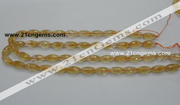 CCR36 15.5 inches 8*16mm faceted rice natural citrine gemstone beads