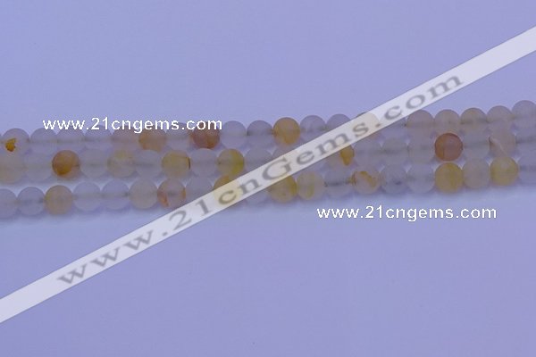 CCR371 15.5 inches 6mm round matte citrine beads wholesale