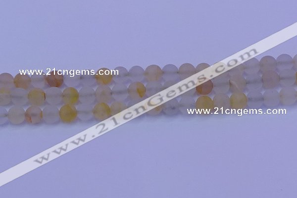 CCR372 15.5 inches 8mm round matte citrine beads wholesale