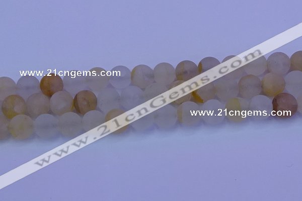 CCR374 15.5 inches 12mm round matte citrine beads wholesale