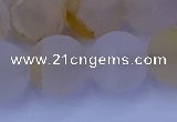 CCR375 15.5 inches 14mm round matte citrine beads wholesale