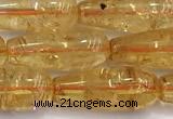 CCR405 15 inches 8*20mm teardrop citrine gemstone beads