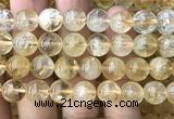 CCR428 15 inches 10mm round citrine gemstone beads