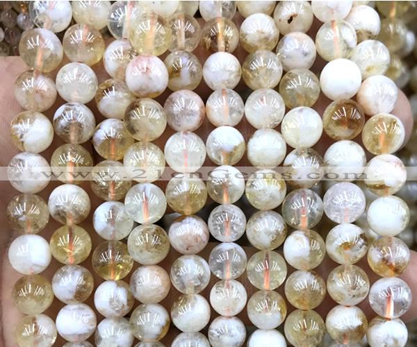 CCR433 15 inches 8mm round citrine beads wholesale