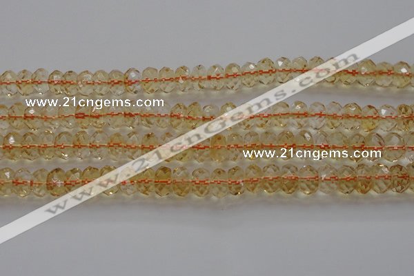 CCR52 15.5 inches 5*8mm faceted rondelle natural citrine beads