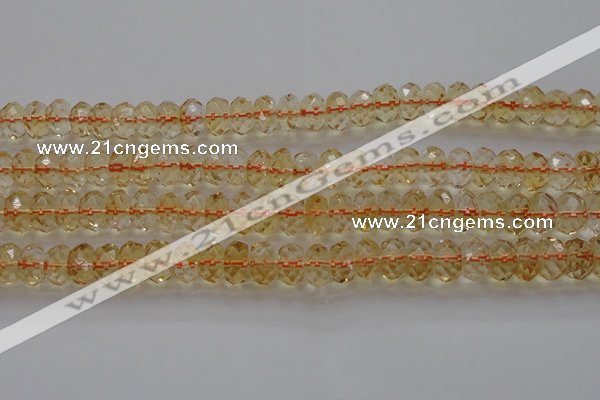 CCR52 15.5 inches 5*8mm faceted rondelle natural citrine beads