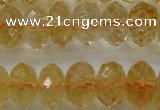 CCR53 15.5 inches 6*10mm faceted rondelle natural citrine beads