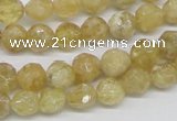 CCR83 15.5 inches 8mm faceted round citrine gemstone beads wholesale