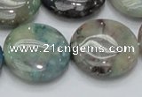 CCS06 15.5 inches 25mm flat round natural chrysocolla gemstone beads