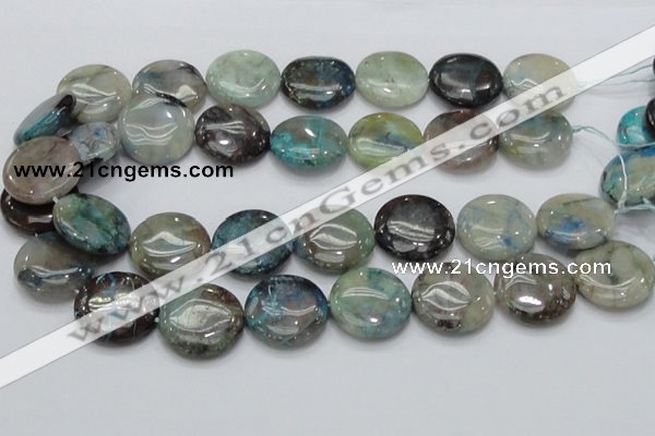 CCS06 15.5 inches 25mm flat round natural chrysocolla gemstone beads