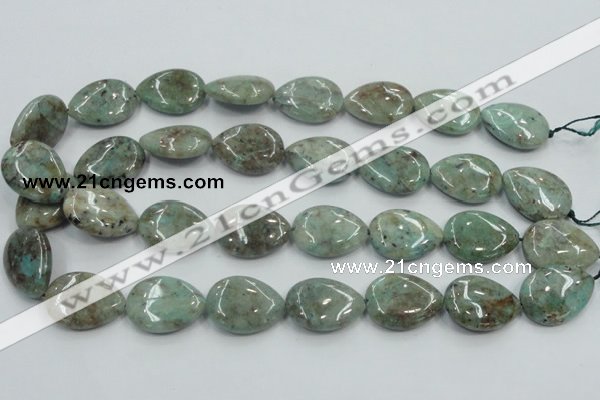 CCS101 15.5 inches 18*25mm flat teardrop African chrysocolla beads