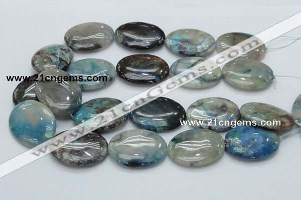 CCS11 15.5 inches 30*40mm oval natural chrysocolla gemstone beads