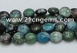 CCS14 15.5 inches 8mm flat round natural chrysocolla gemstone beads