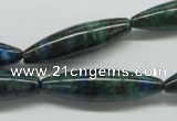 CCS156 15.5 inches 8*30mm rice dyed chrysocolla gemstone beads