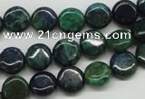 CCS160 15.5 inches 10mm flat round dyed chrysocolla gemstone beads