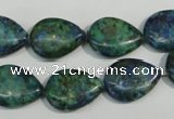 CCS173 15.5 inches 13*18mm flat teardrop dyed chrysocolla gemstone beads