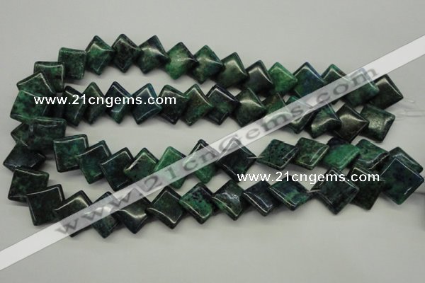 CCS178 15.5 inches 16*16mm diamond dyed chrysocolla gemstone beads