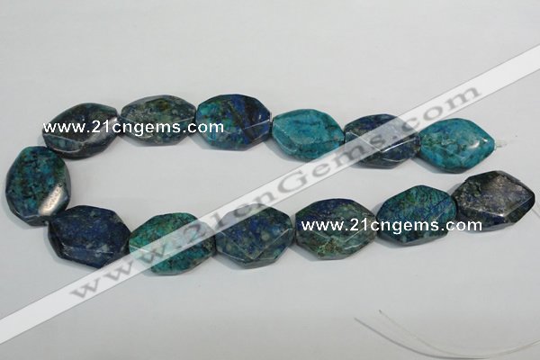 CCS182 15.5 inches 22*30mm freeform dyed chrysocolla gemstone beads