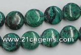 CCS212 15.5 inches 12mm flat round natural Chinese chrysocolla beads