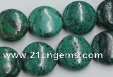 CCS214 15.5 inches 16mm flat round natural Chinese chrysocolla beads