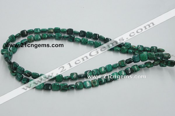 CCS220 15.5 inches 8*8mm square natural Chinese chrysocolla beads