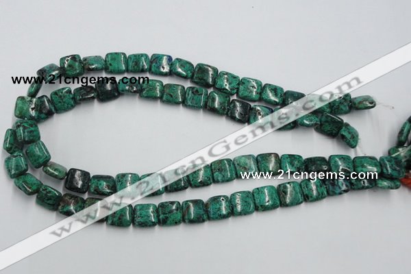 CCS222 15.5 inches 12*12mm square natural Chinese chrysocolla beads