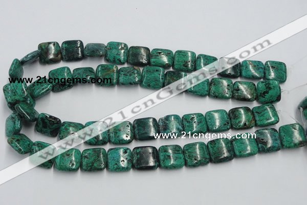 CCS224 15.5 inches 16*16mm square natural Chinese chrysocolla beads