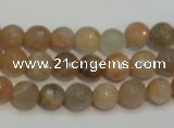 CCS311 15.5 inches 8mm faceted round natural sunstone beads