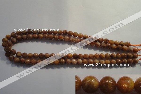 CCS352 15.5 inches 8mm round AB grade natural golden sunstone beads