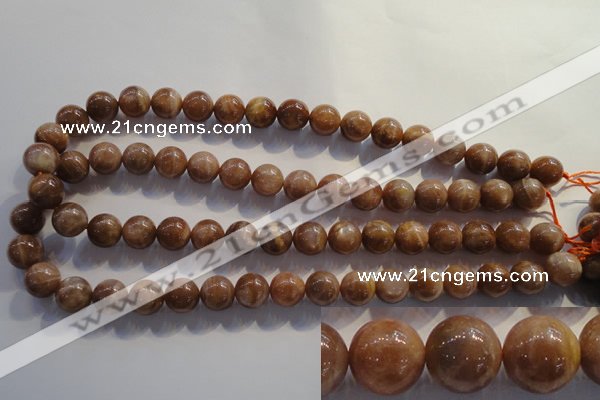 CCS354 15.5 inches 12mm round AB grade natural golden sunstone beads