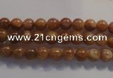 CCS361 15.5 inches 6mm round A grade natural golden sunstone beads