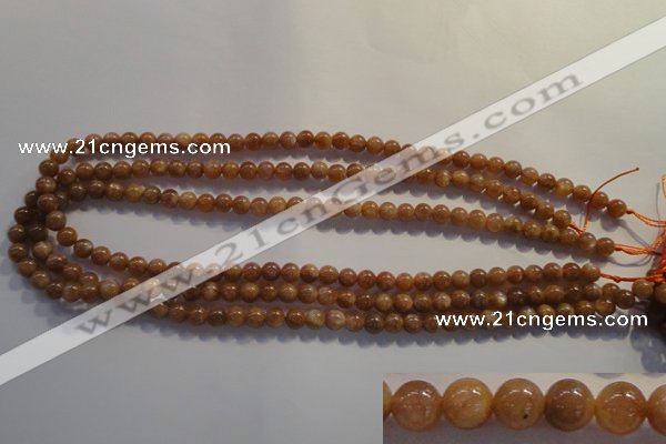 CCS361 15.5 inches 6mm round A grade natural golden sunstone beads