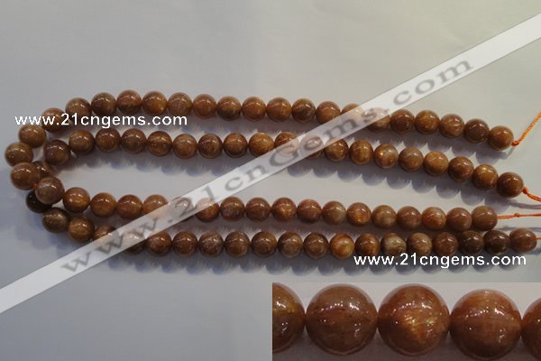 CCS373 15.5 inches 10mm round AA grade natural golden sunstone beads