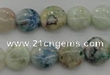 CCS38 15.5 inches 12mm flat round natural chrysocolla gemstone beads