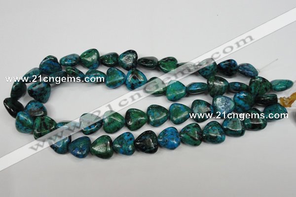 CCS424 15.5 inches 14*14mm heart dyed chrysocolla gemstone beads