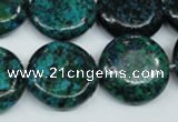 CCS437 15.5 inches 20mm flat round dyed chrysocolla gemstone beads