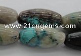 CCS45 15.5 inches 15*30mm rice natural chrysocolla gemstone beads