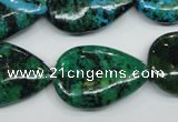 CCS456 15.5 inches 20*28mm flat teardrop dyed chrysocolla gemstone beads