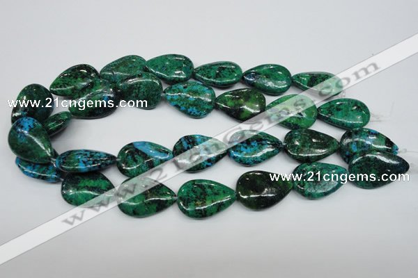 CCS456 15.5 inches 20*28mm flat teardrop dyed chrysocolla gemstone beads