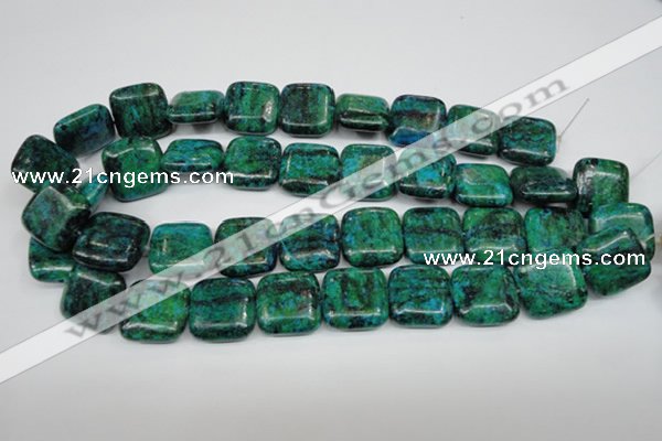 CCS467 15.5 inches 20*20mm square dyed chrysocolla gemstone beads